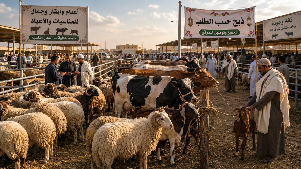 أغنام حية داخل حظيرة